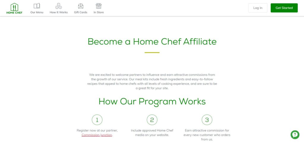 home chef affiliate marketing =