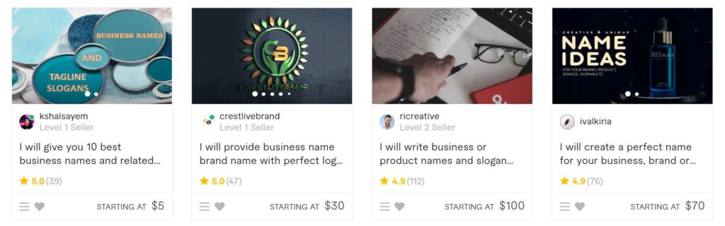 find a business name and make money from fiverr