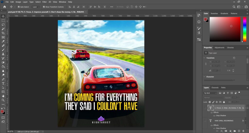 quotes creating on photoshop to promote facebook page free